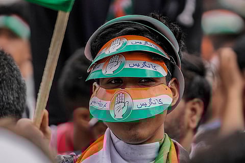 J-K Assembly polls: Congress supporters during an election rally